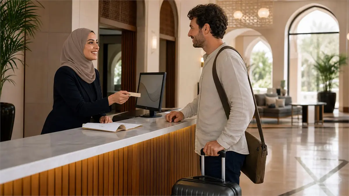الإنجليزية للفنادق والسياحة في الجزائر: حوارات الحجز والاستقبال